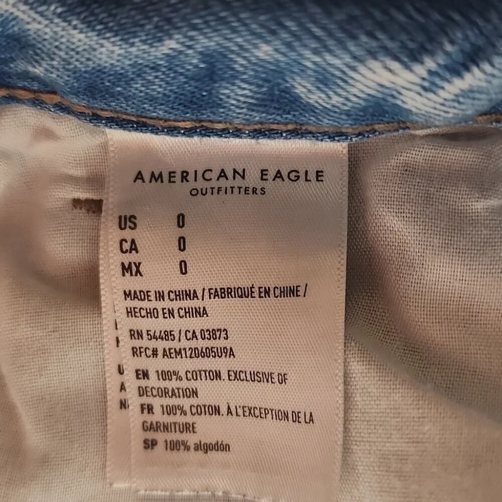 American Eagle factory super distressed Mom shorts size 0 - Picture 5 of 5